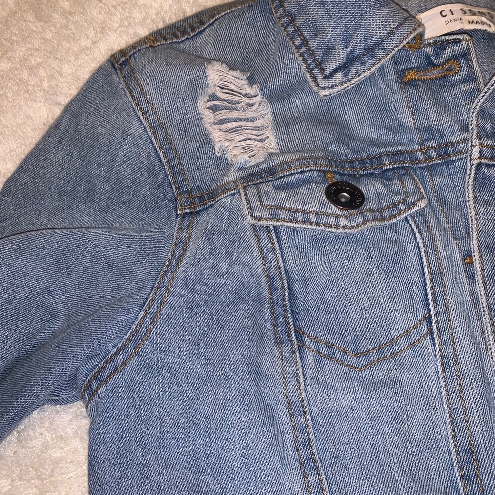 Cute distressed denim jacket